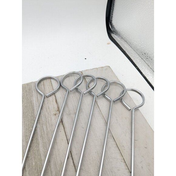 Set of 6 Stainless Steel Shish Kebab Skewers Grilling 13 1/4 inches Long - Picture 5 of 5